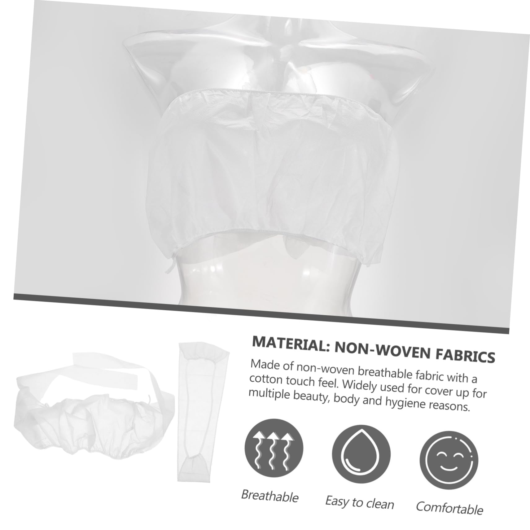 BESTonZON 20Set Non Woven Fabric Disposable Spa Bras Knickers for Sauna Breathable Underwear for Tanning Comfortable Backless Design for Skincare Fitness White