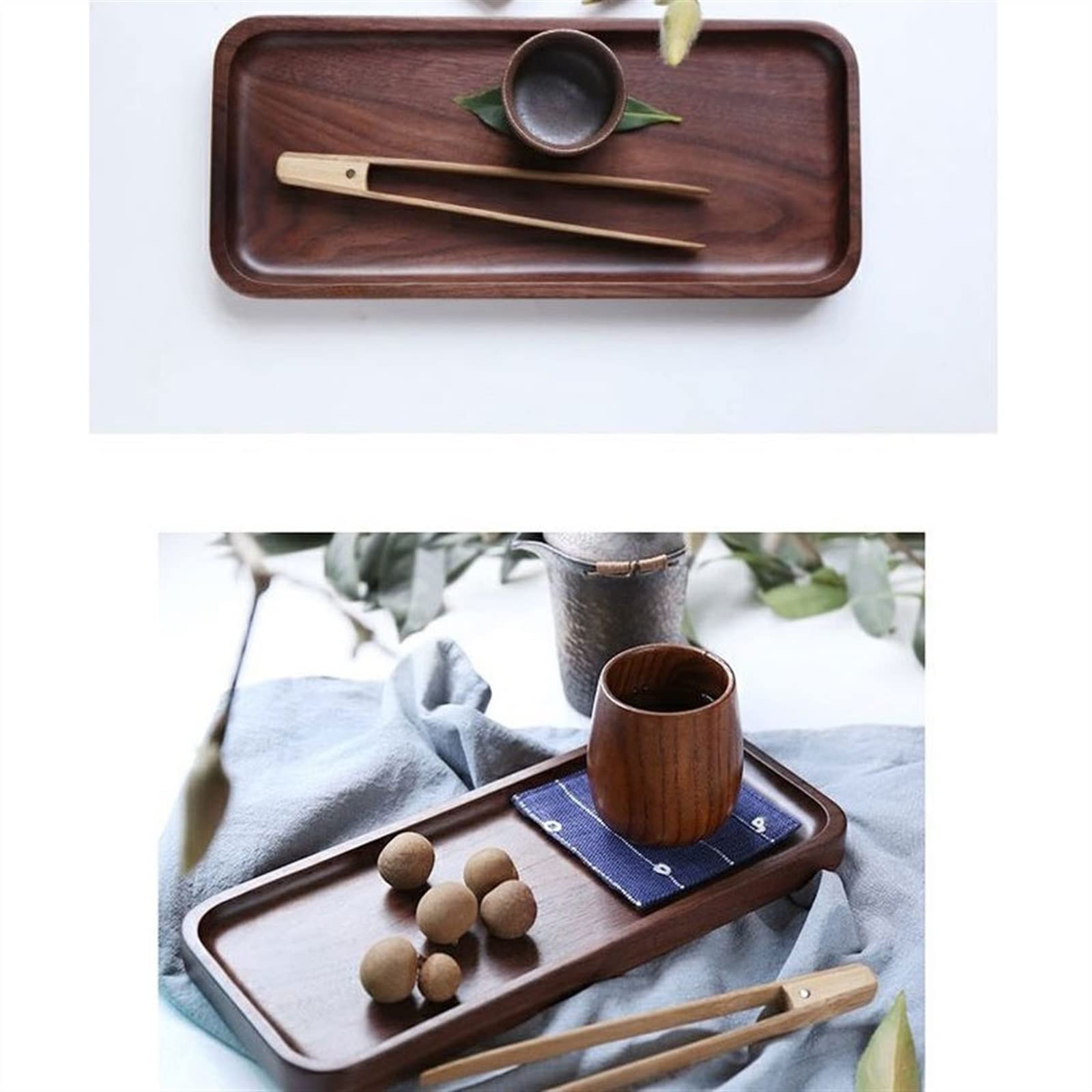 Vassoi da Portata Vassoio Dim Sum in Legno for Frutta Servizio da Tavolo Vassoio Rettangolare Semplice in Noce da Tavolo Vassoio Decorativo