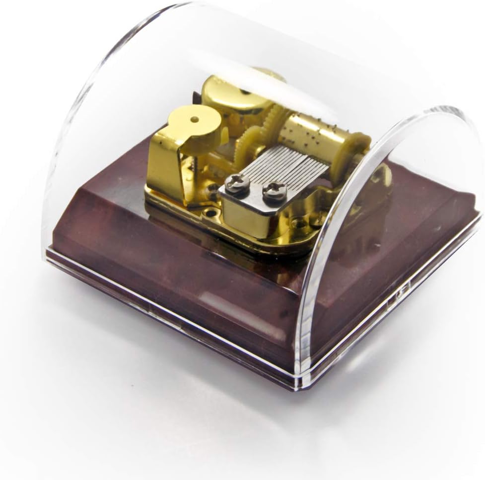 Elegant 18 Note Musical Acrylic Paperweight with Mantle and Dome - Many Songs to Choose - Rock Around The Clock