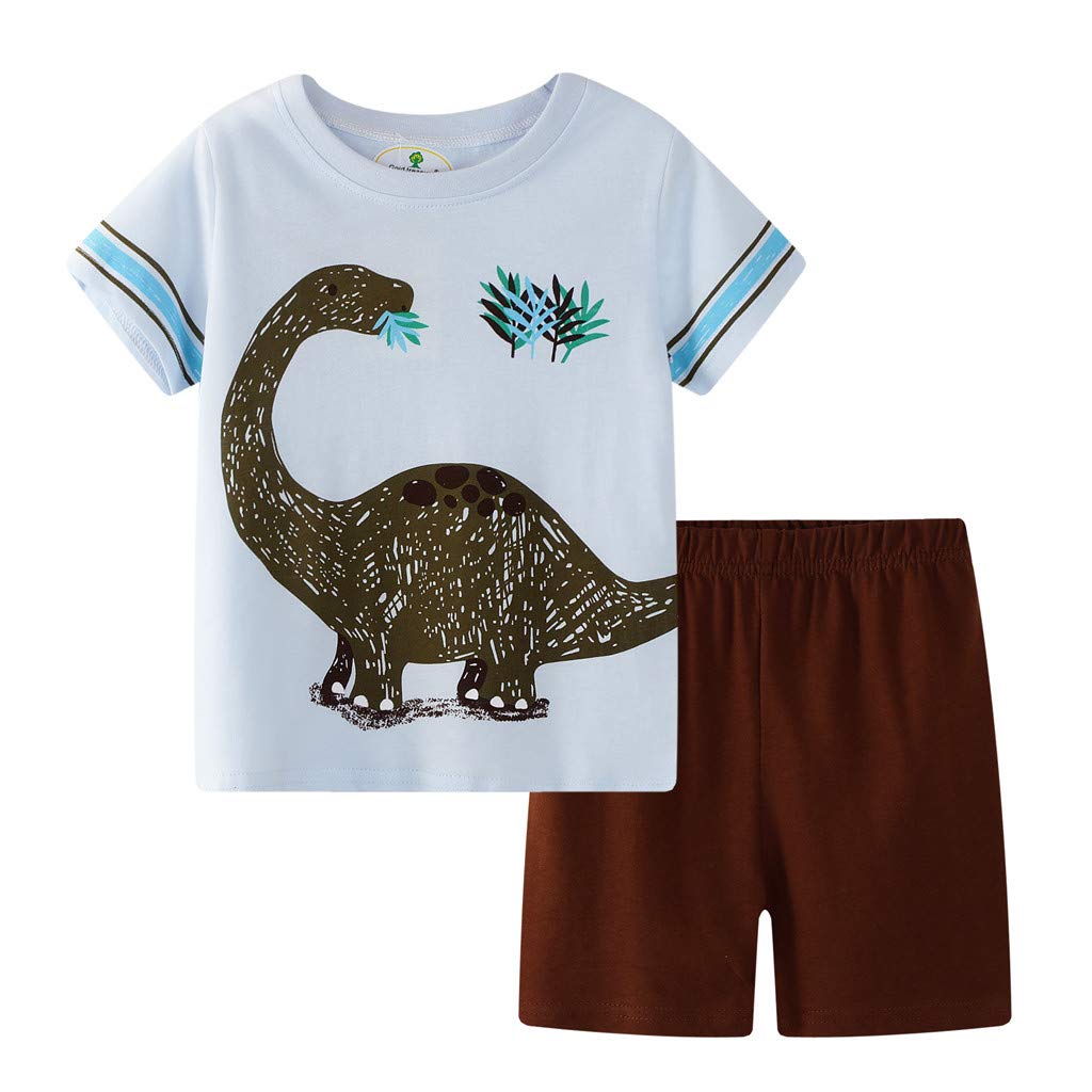 Xshuai  Baby Boy Clothes Set, Toddler Kids Baby Boys Girls Pajamas Cartoon Tops T-Shirt Shorts 2PC Outfits Set