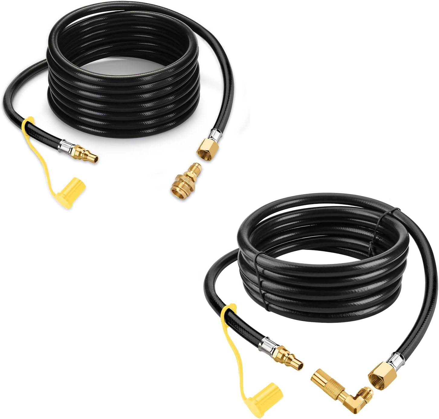 WADEO Propane Elbow Adapter with Extension Hose for Blackstone 17" and 22" Griddle, 17 FT Propane Quick Connect Hose for RV to Gas Grill