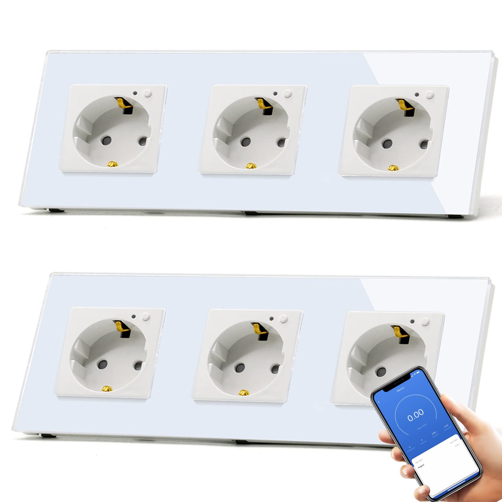 BSEED Enchufe Inteligente con 20W USB y Tipo C,Mate Enchufe Pared Wifi con Medidor Consumo,Control Remoto por APP & Voz,Requiere Cable Neutro,1 Enchufe,Blanco 86mm — view 51