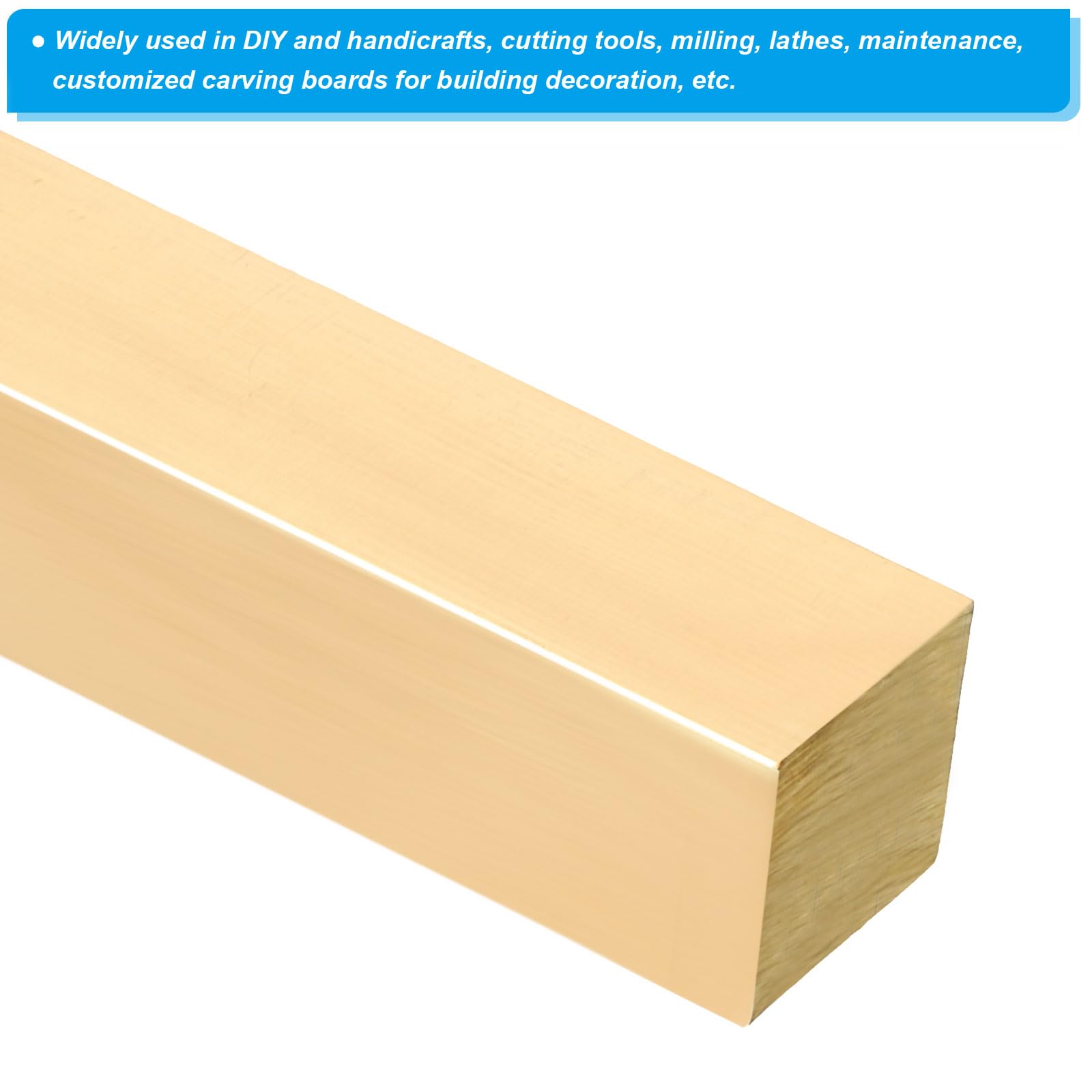 PATIKIL 7/4 x 7/4 x 6" Barra Quadrata in Ottone H59, Fresa Quadrata Solida per Manutenzione Artigianale, Decorazione Architettonica Elettrica, Ottone