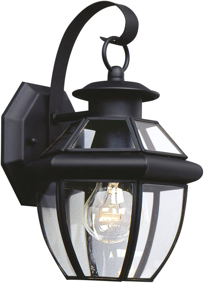 Sea Gull Lighting 8037-12 Lancaster Outdoor Wall Lantern Outside Fixture, One - Light, Black