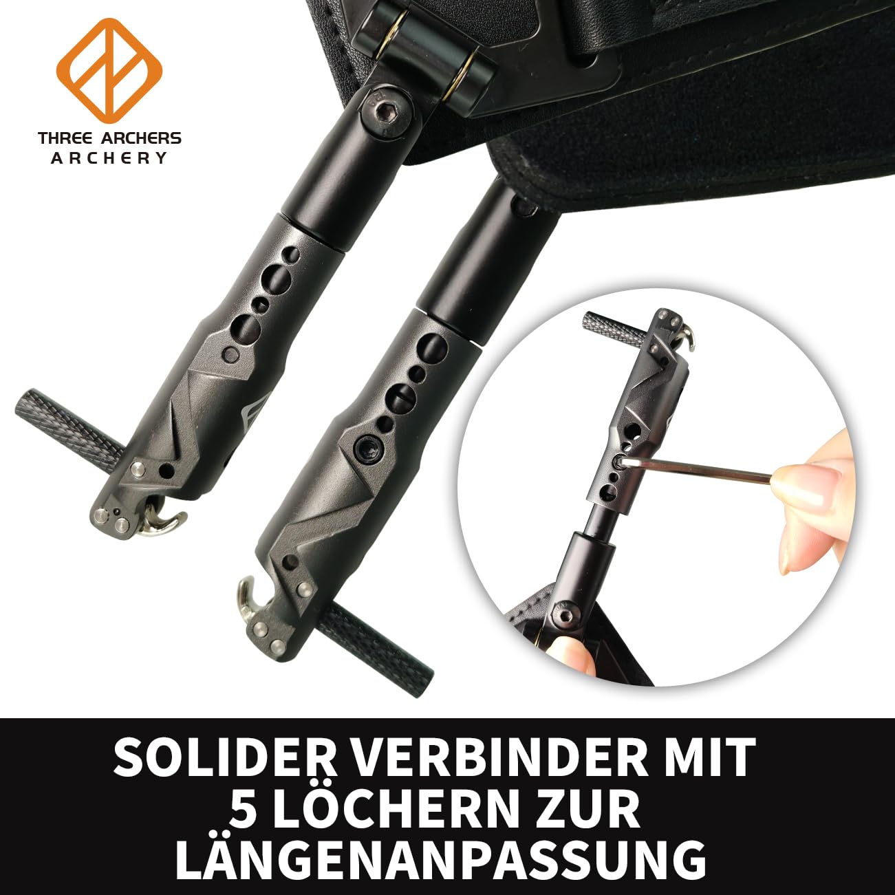 Cinghia Da Polso Per Arco THREE ARCHERS - Regolabile, Paracord, Nero - Foto 4