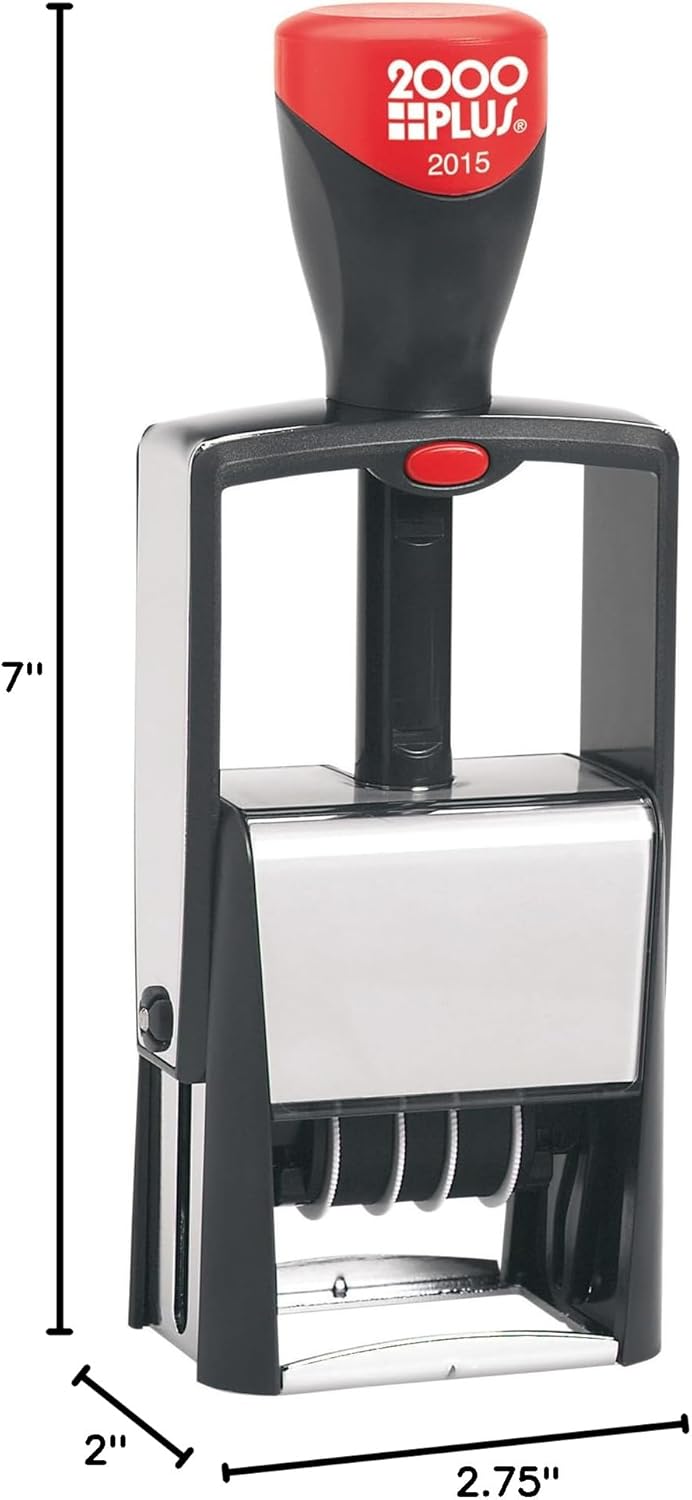 COSCO 2000PLUS Self-Inking Heavy-Duty Line Dater with Microban, 1.25 x 0.63, Black