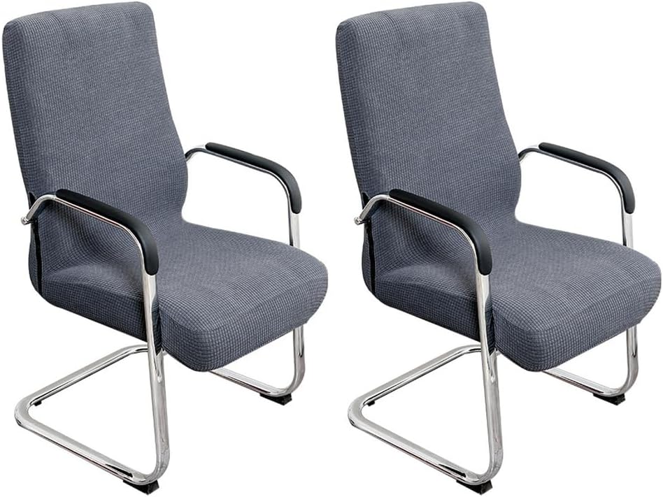 Stretch Office Chair Cover 2 Pack, Removable Desk Chair Covers with Zipper, Washable Universal Rotating Office Seat Slipcover, for Office Home Decorative,Pink 2 Pack,S