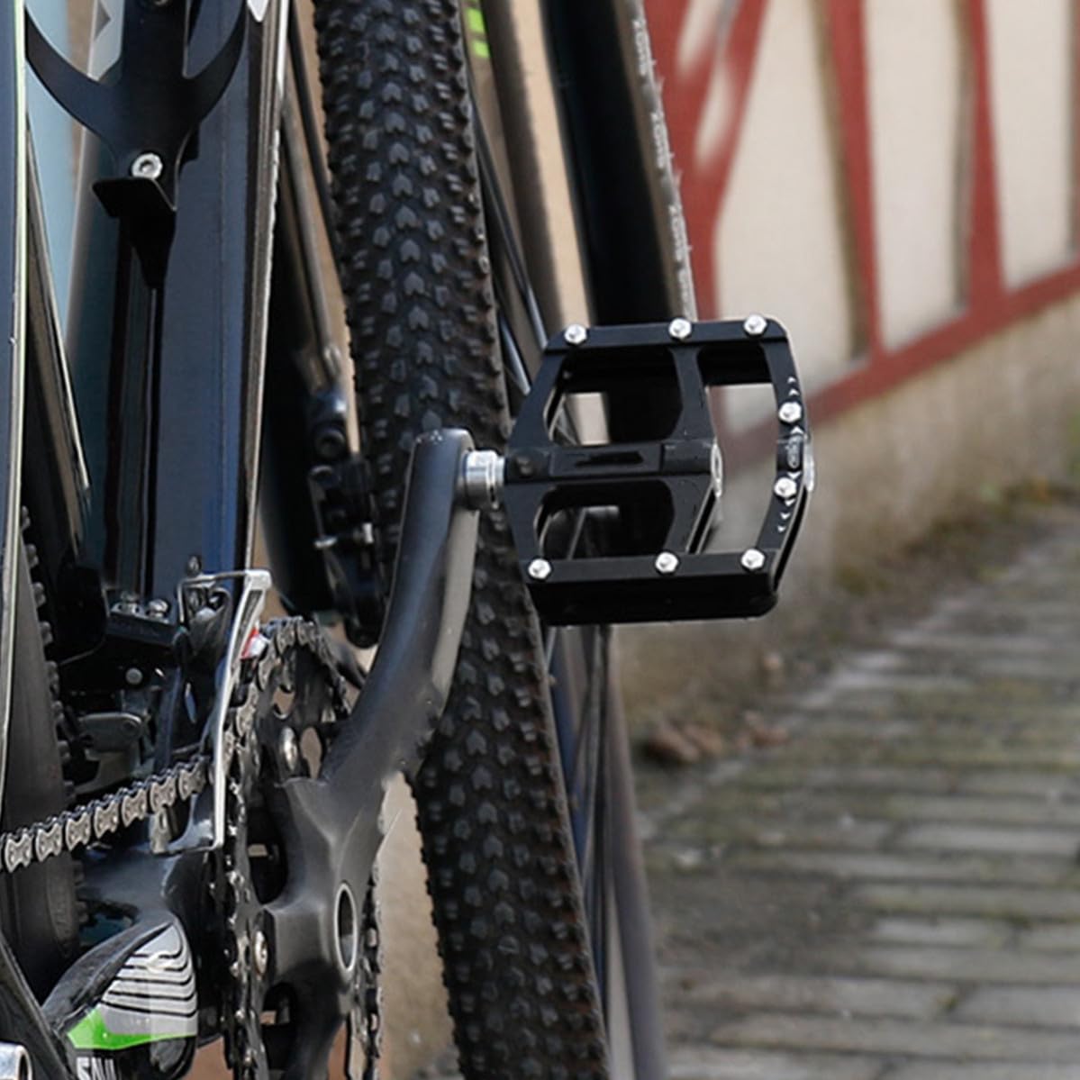 Pedales Aleación de Aluminio de Plataforma para Bicicleta de Montaña Negro