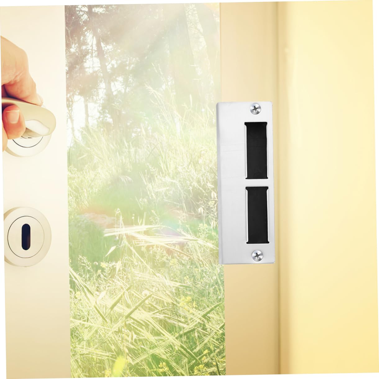 Tofficu 5 ensembles Accessoires De Verrouillage À Billes Plaques De Porte Couvercle De Trou De Porte Plaque De Loquet De Porte Plaque De Gâche De Porte Plaque De Renfort De 3 pièces * 5