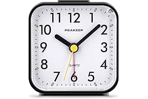 Peakeep: Petite Battery Operated Silent Travel Alarm Clock