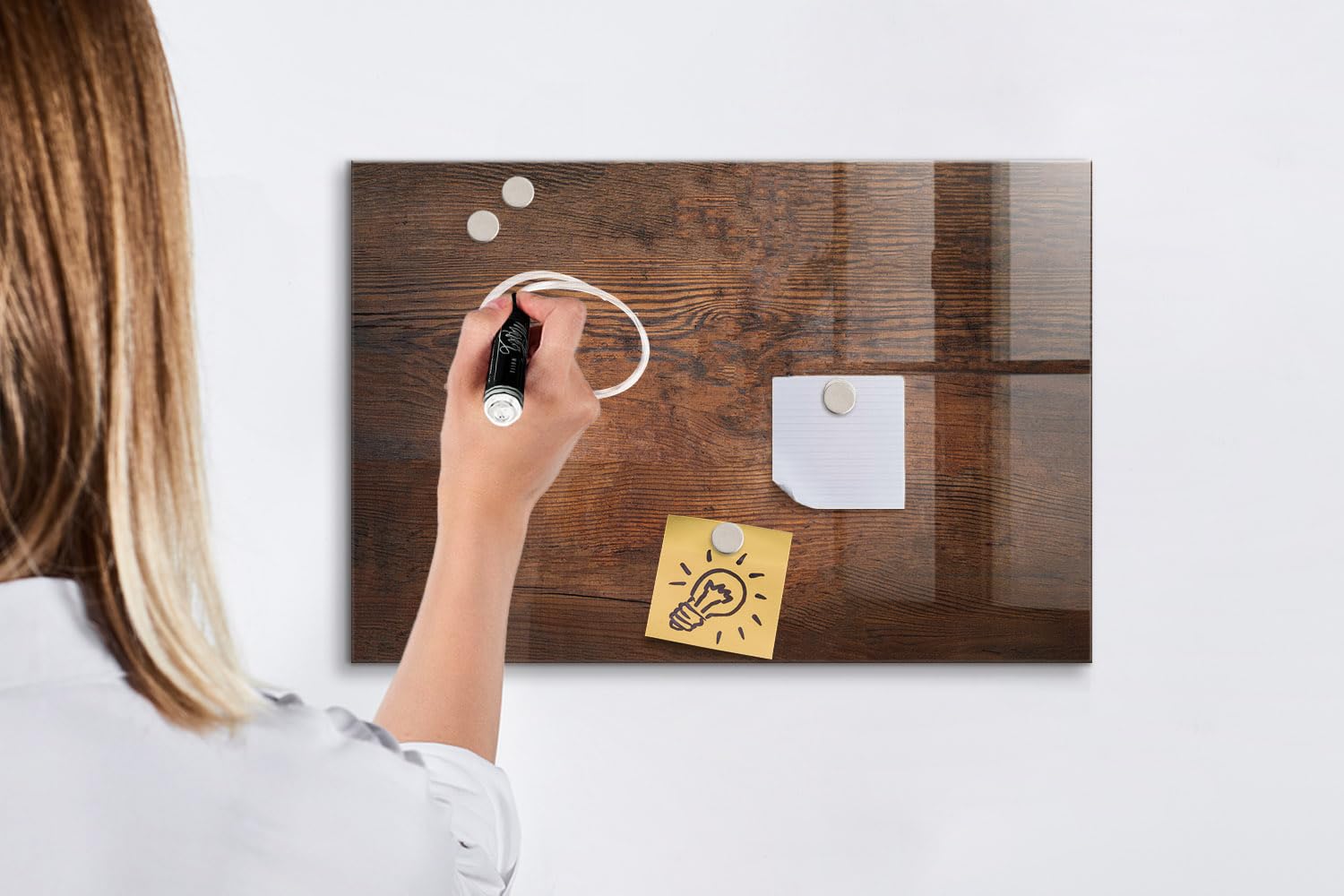 Pizarra de vidrio decorativa 60x40 cm | Madera vieja