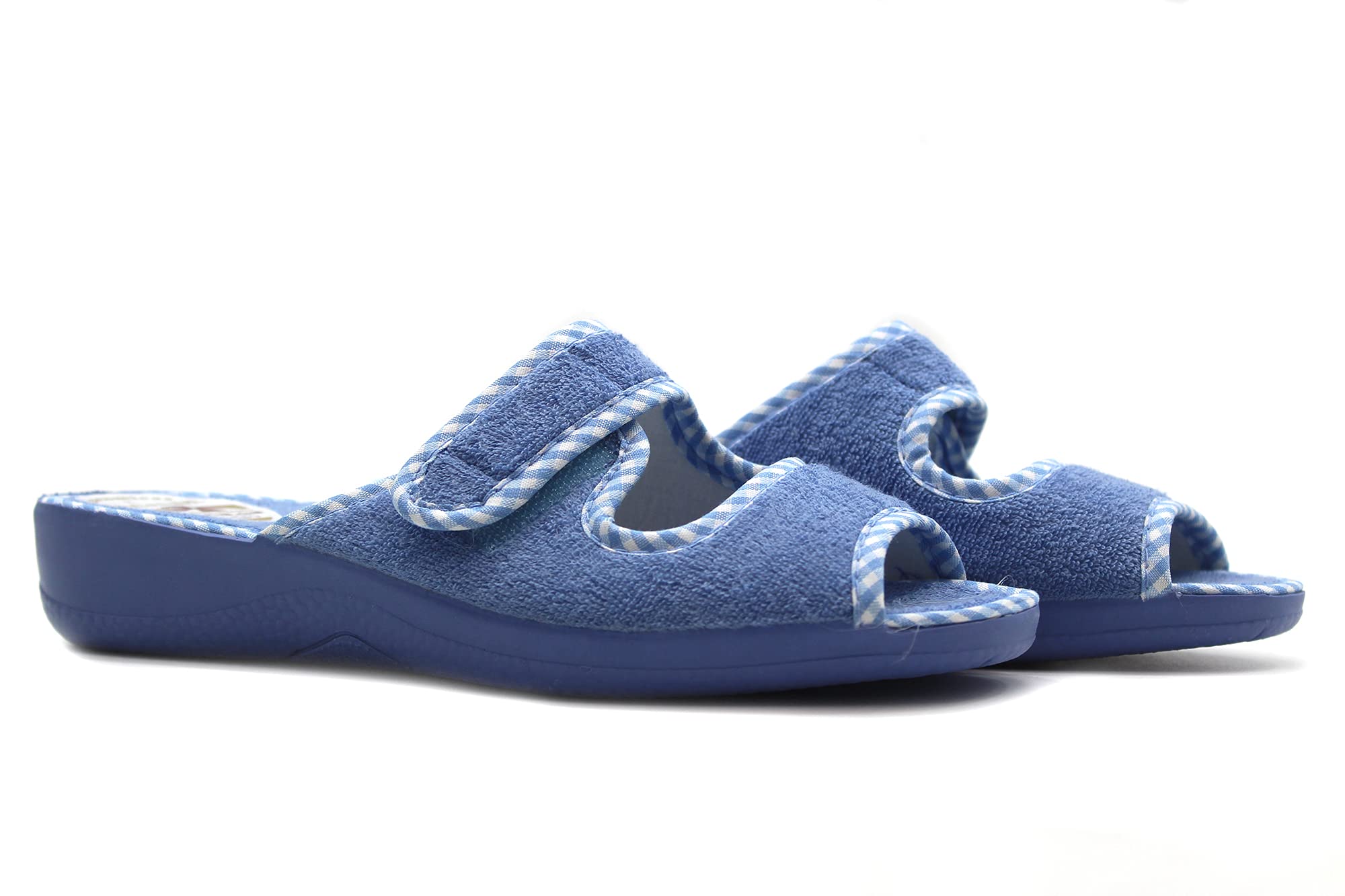 ALCALDE - 2035-Zapatilla de casa, ancho especial, cierre de velcro, destalonada, dedos fuera, antideslizante, para: Mujer