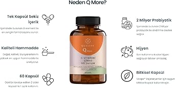 qualiss 2 Q More 60 Capsule Vitamin C - Vitamin D, Propolis, Probiotic, Zinc, Selenium containing Vitamin