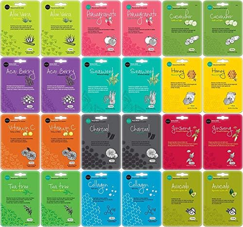 Celavi Collagen Facial Face Mask (24-Sheets) Classic Korean Skincare | Lighten, Moisturize, Tighten Skin | Diminish Dark Spots & Circles | Whiten, Brighten, Balance Pigmentati24 (3 SETS-72PCS)