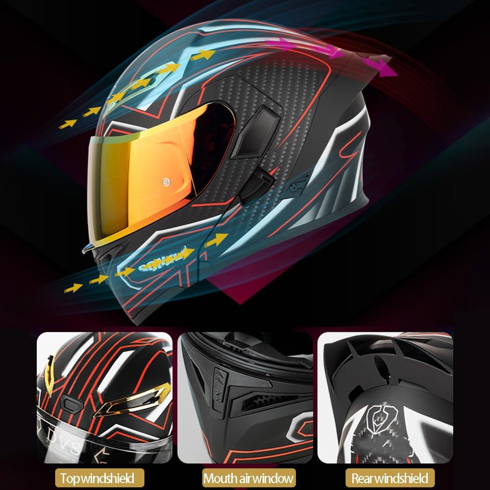 Modular Bluetooth Integrado Casco Moto, Casco Abatible con Doble Visera, Cascos Integrales,ECE Homologado, Casco Modular Integrado para Adultos Mujeres Y Hombres
