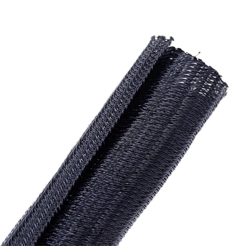 Manica intrecciata in fibra di vetro, Gestione intrecciata in poliestere autochiuso, organizzatore di avvolgimenti cavi for tubi divisi con telaio flessibile 1 pz(13MMx50METERS)
