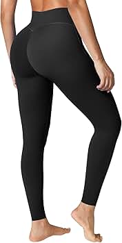 XFLWAM Workout Leggings For Women High Waist Tummy Control Buttery Soft Gym Sport Yoga Pants Squat Proof Booty Tights Black S - View #10