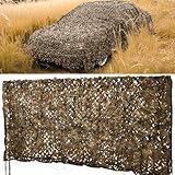 Chunful 20 x 13 ft 3D Car Camouflage Net, Woodland Hunting Camo Net, Military Grade Reinforced Tactical Cover for Hunt, Shoot, Shade & Outdoor Use, Includes Tie-Down Cords & Mesh Backing (Desert Tan)