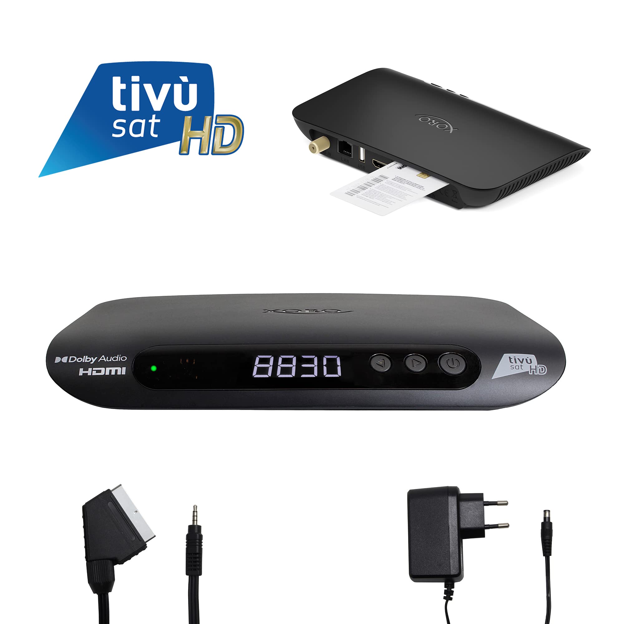 Xoro Ricevitore satellitare HRS 8830 Tivù sat HD con Smartcard HD inclusa e telecomando