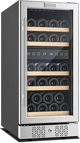 Empava Refrigerador refrigerador de 15 29 botellas Mini Zona Dual Incorporado o Independiente Compresor Vino Nevera Refrigerador en Acero Inoxidable