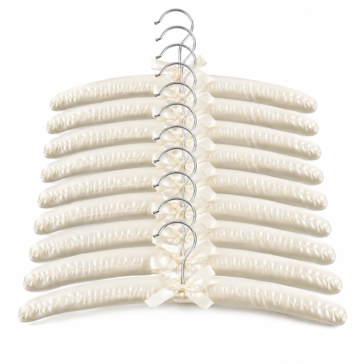 Vastra Padded Hanger for Sweaters - 17 Inch Extra Large Heavy Duty Satin Covered Coat Hangers No Shoulder Bump for Women Clothes, Sweaters, Dresses, Clothing, Weddings, Lingerie Pack of 12-image-42