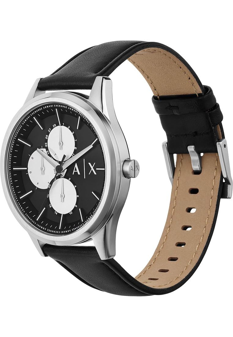 Armani Exchange Orologio da uomo, Movimento multifunzionale al quarzo e cassa da 42 mm con cinturino in pelle