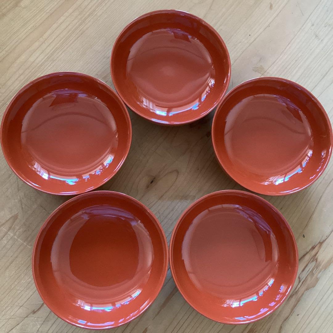 Amazon.co.jp: 漆器 浄法寺塗 浅鉢 5客 朱塗 : ホーム＆キッチン