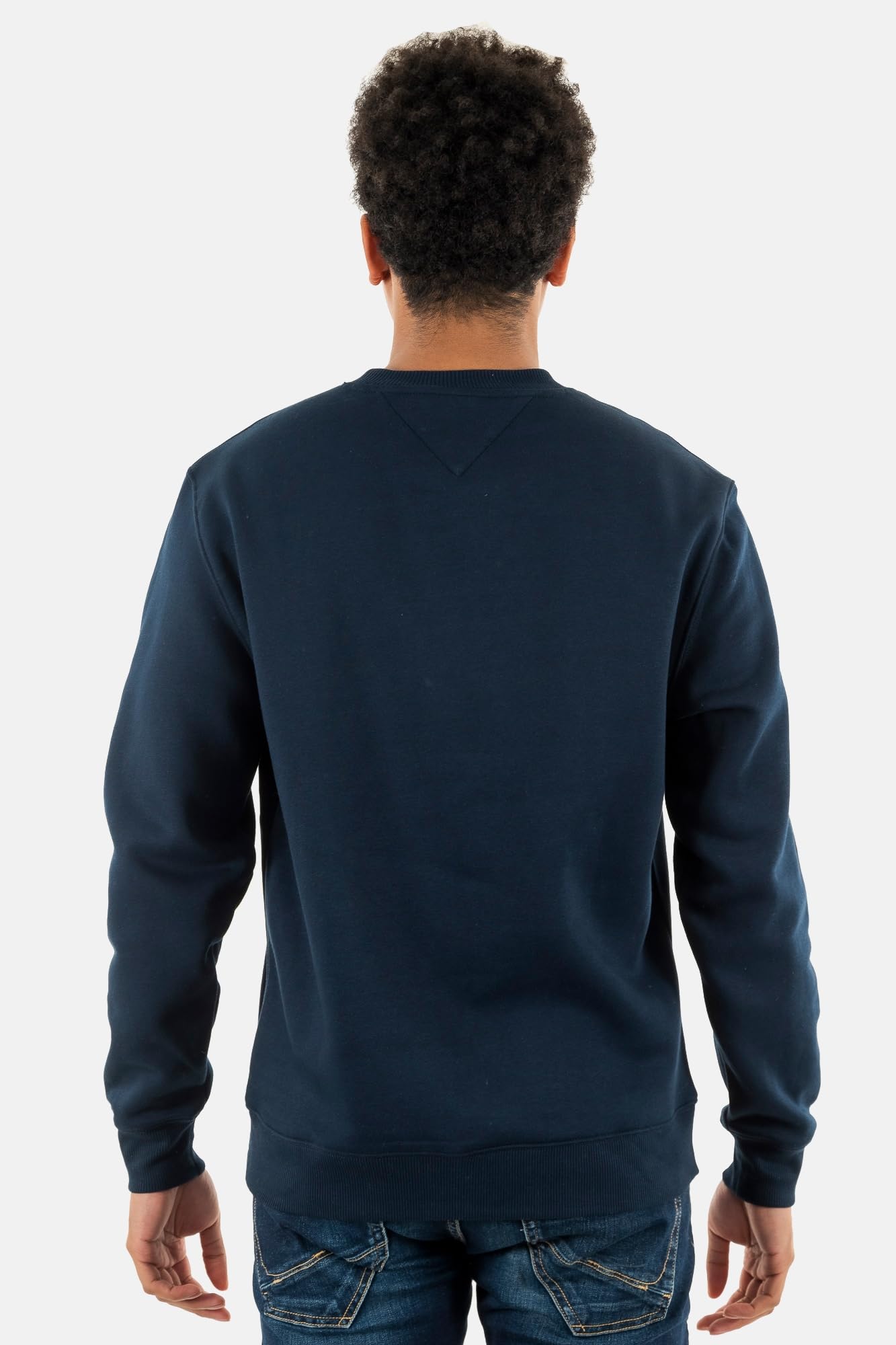 Tommy Jeans Uomo Felpa Regular Fit Flag Fleece Scollo Rotondo