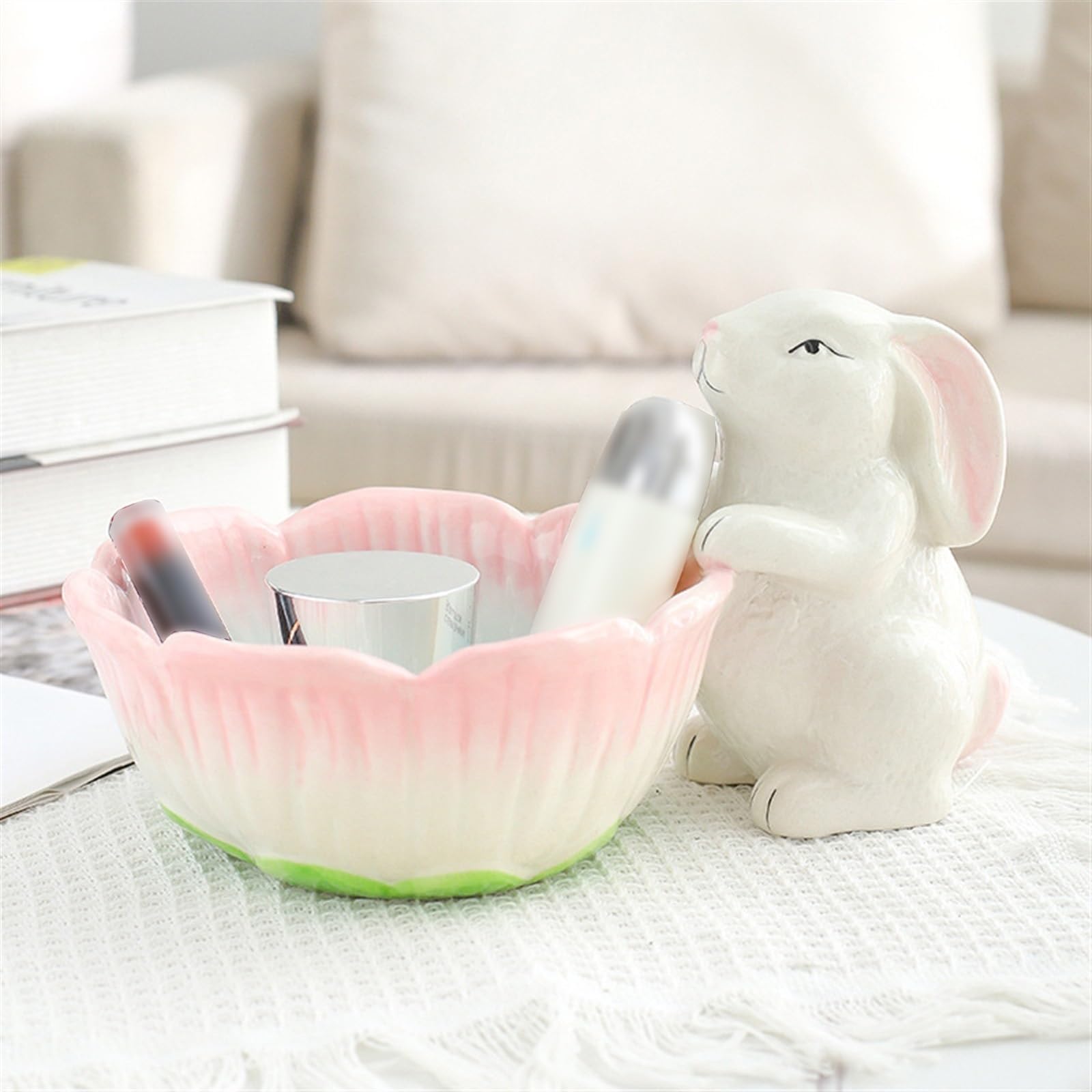 Kaninchenform Schmuckschale Dekorativ Schlüsselschale AufbewahrungsArmbänder, Haarschmuck, Geschenk für Schwestern, Mutter Schmuckablage (Color : RabbitD)