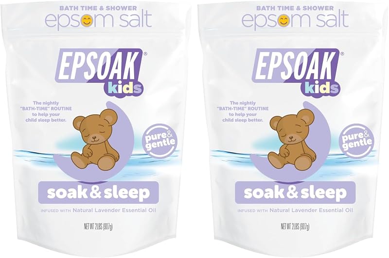 Epsoak Kids Sais de Epsom para banho com lavanda, 2 pacotes de 907 g