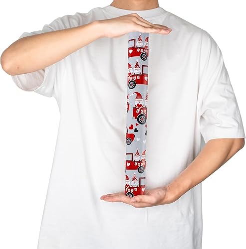 Miniatura 8 de RUSPEPA Rollo de papel de regalo reversible, mini rollo, diseño de pareja de gnomos rojos en camión, ideal para el día de San Valentín, fiesta y