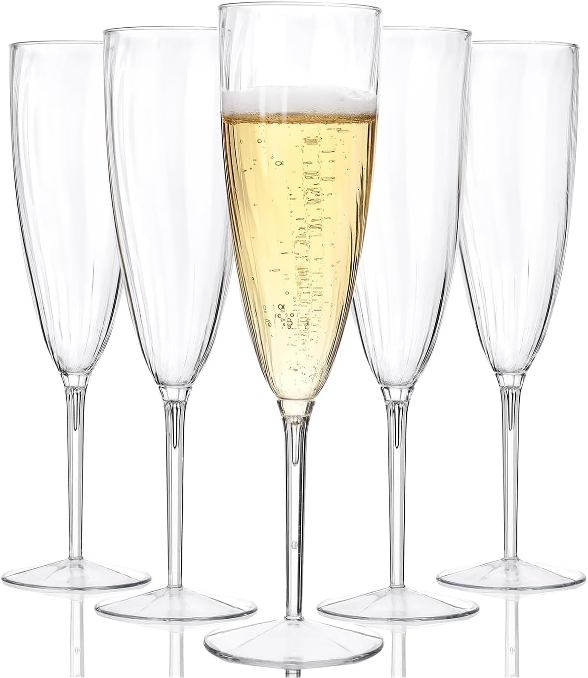 WDF 36PCS Clear Champagne Flutes Plastic - 6 OZ Clear Disposable Champagne Flutes Party Supplies for Wedding/Birthday/Parties