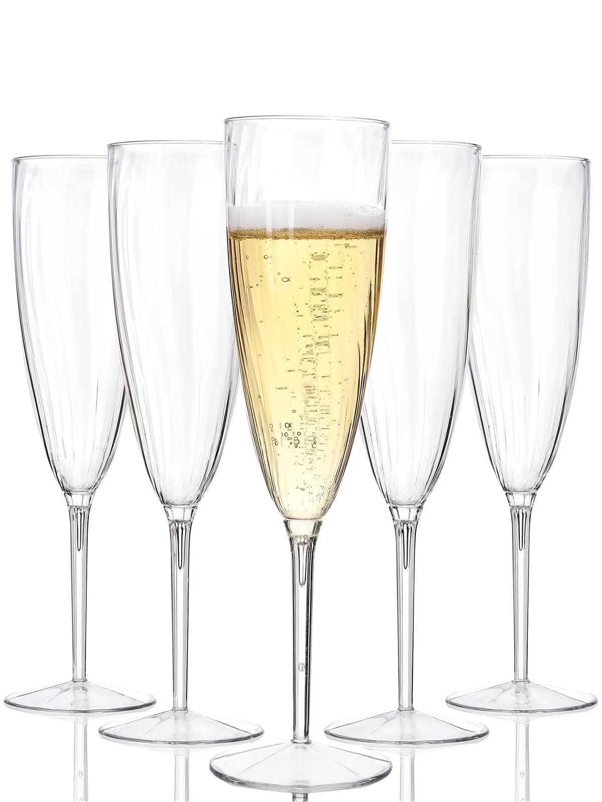 WDF 36PCS Clear Champagne Flutes Plastic - 6 OZ Clear Disposable Champagne Flutes Party Supplies for Wedding/Birthday/Parties/Graduation