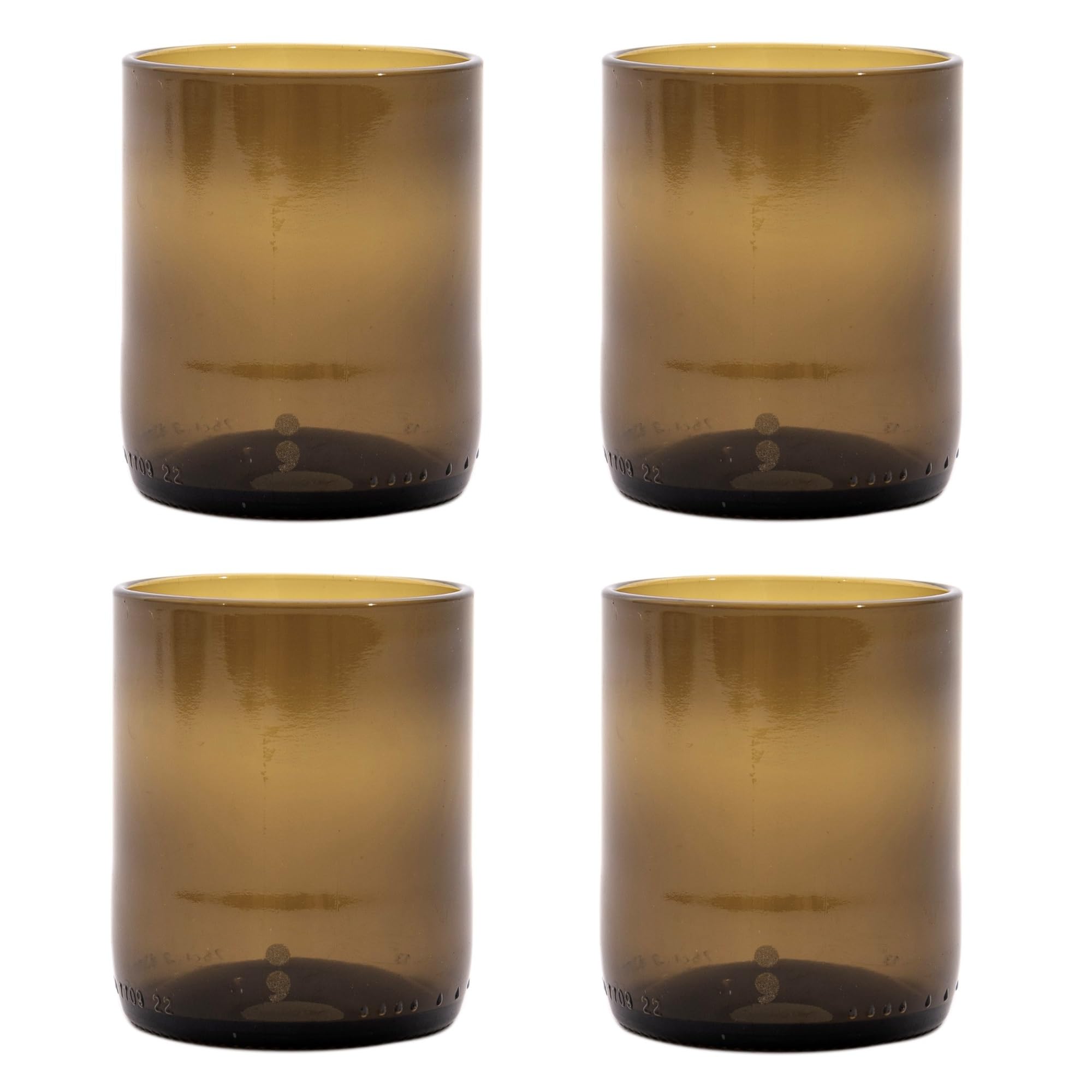 Point-Virgule - Juego de 4 vasos de cristal sobreciclado (250 ml), color verde