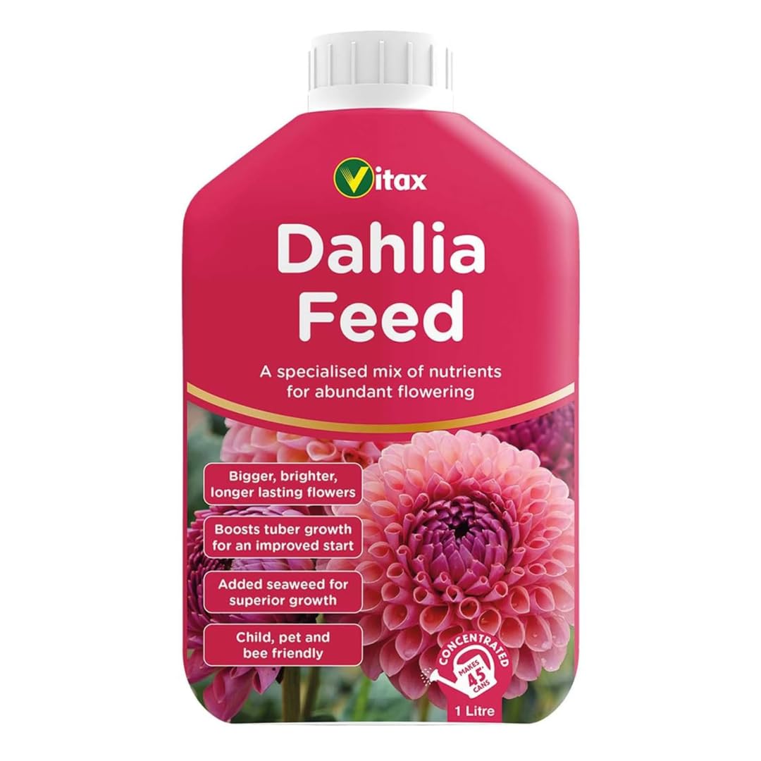 Vitax Liquid Dahlia Feed 1 Litre | High Potash Concentrate for More & Bigger Blooms | Flower Booster with Seaweed & Trace Elements