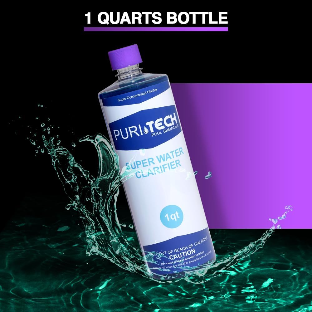 Puri Tech Chemicals Water Clarifier 1QT - Fast Acting Water Treatment - for In-ground and Above-Ground Swimming Pool - Cloudy Water Treatment Pool Clarifier - Image 6