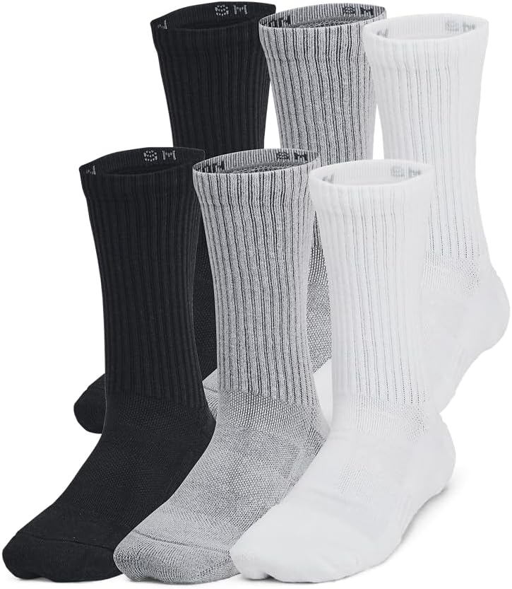 Under Armour Boys' Training Cotton Crew Socks (6 Pairs)