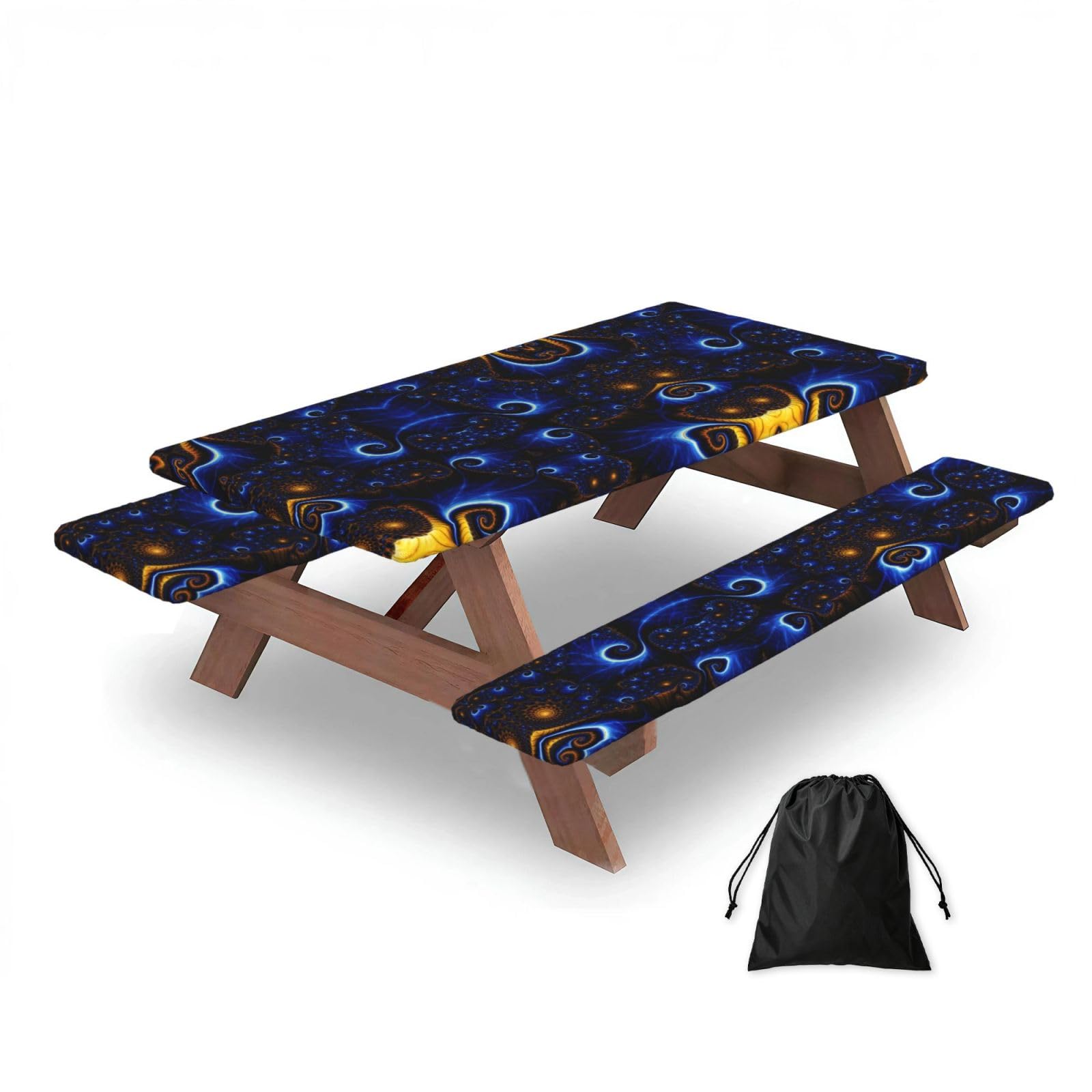 Nappe pique nique avec housse de banc elastique bleu nappe de table camping exterieur
