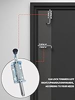 Vista 4 de Perno de barril de pasador de puerta con resorte de 5 pulgadas de acero sólido chapado en zinc duradero - 2 piezas