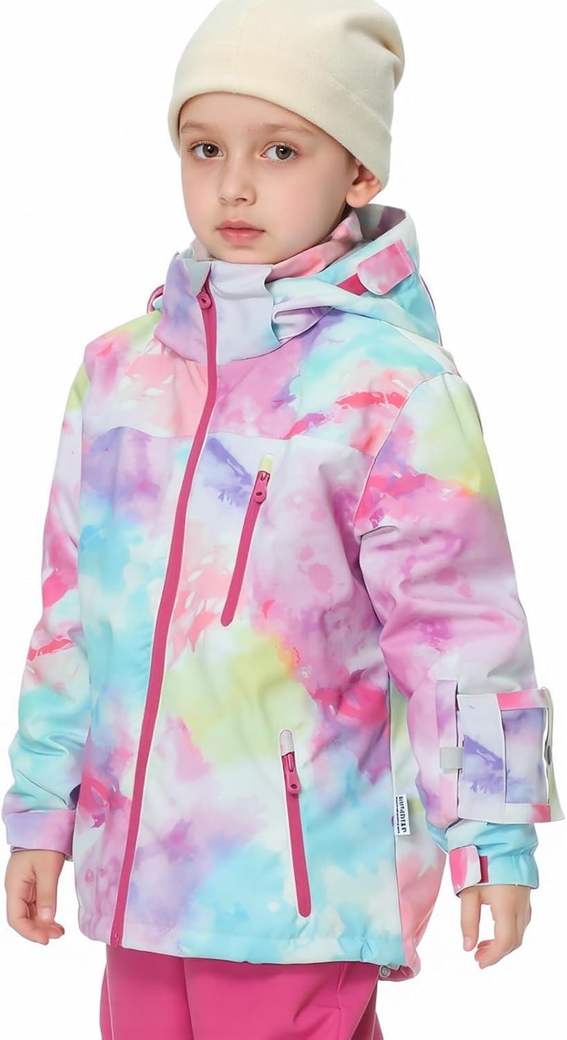 BGX Kids Girls Waterproof Ski Snow Jacket Windproof Winter Jacket Coats Outdoor Snowboarding with Hood - Image 7