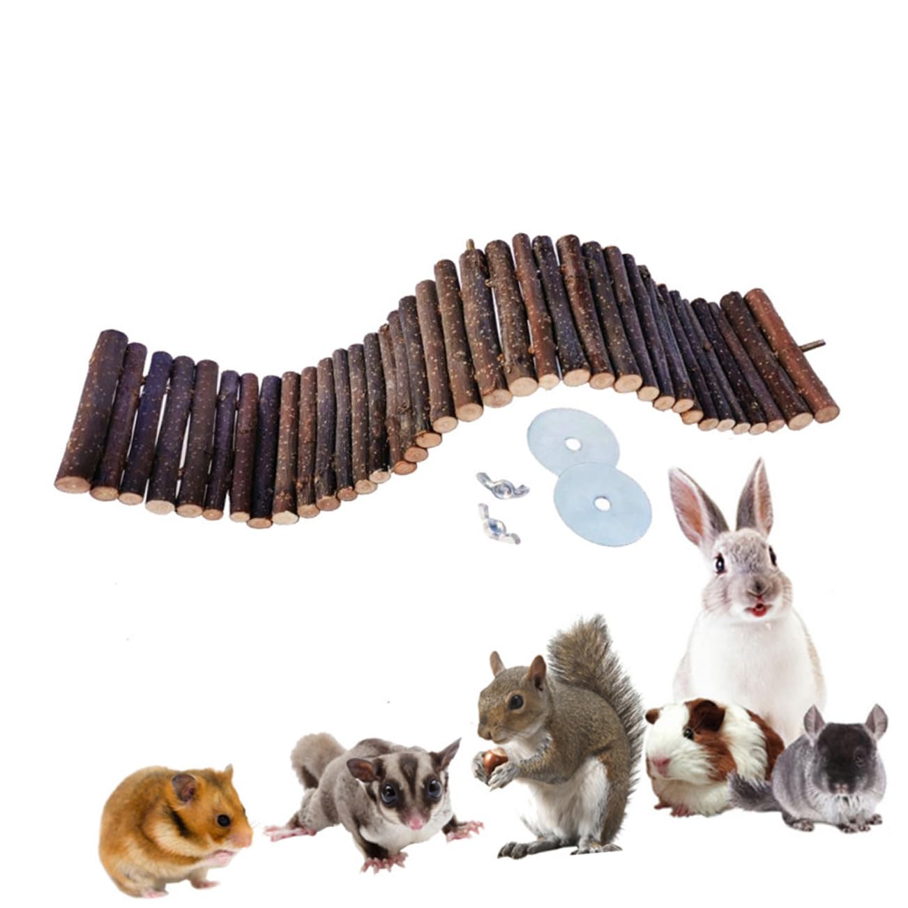 BESPORTBLE 3stücke Kletterleiter Aus Holz Für Kleintiere Spielzeug-brücke Für Hamster Meerschweinchen Und Andere Nager Kauartikel Und Spielplatz Für Haustiere