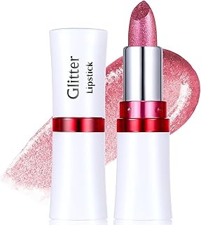 Lápiz labial rosa malva, brillo metálico, aca...