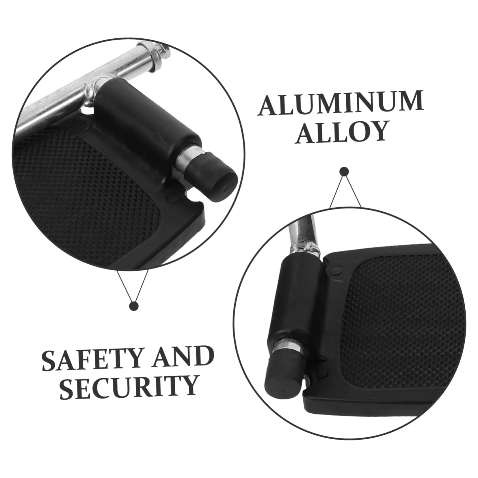 Reposapiés de Silla de Ruedas de Aluminio Negro Soporte | Par de Repuesto, Diseño Elevado, Protección Antideslizante, Adaptación para Uso Diario