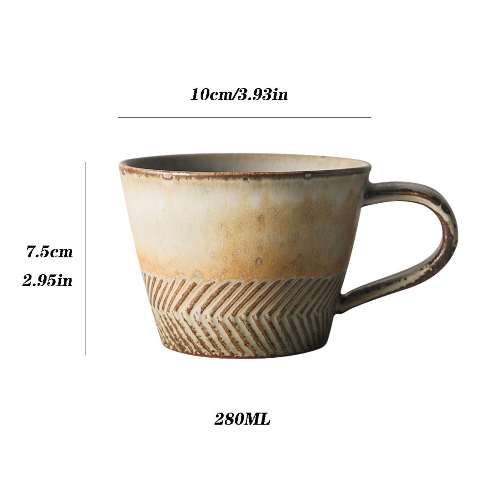 Kaffeetasse Becher Vintage grobe Keramik handgemachte Tasse hochtemperaturbeständige Persönlichkeit Kaffeetasse Persönlichkeit Crack Becher für Kaffee, Tee, heißen Kakao