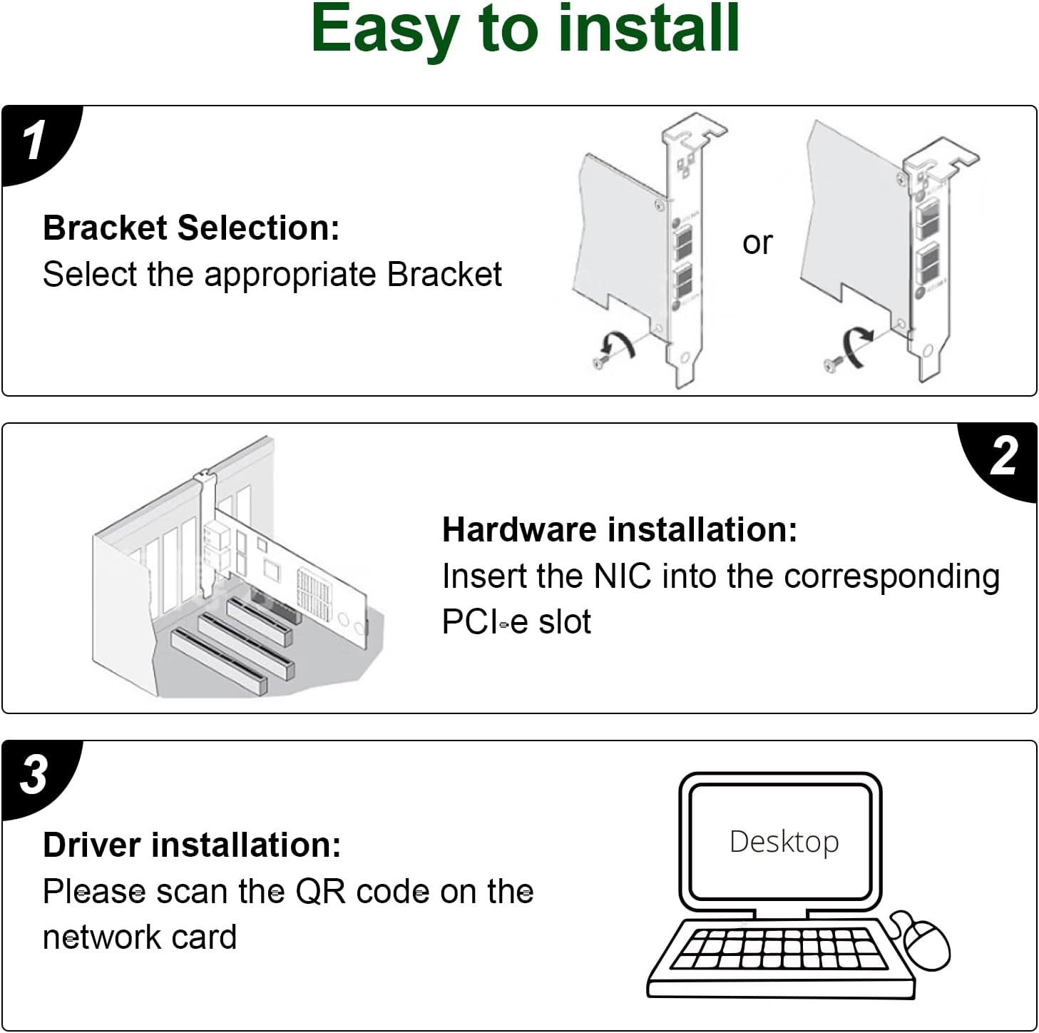 REDLUX 10GB PCI-e Network Card(NIC) with Intel X540 Chip, Single RJ45 Port, Compare to Intel X540-T1, PCIE 2.0 X8, Support Windows/Windows Server/Linux/Vmware Esxi