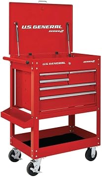 30 Inch 5 Drawer 704 Lb. Capacity Glossy Red Tool Cart