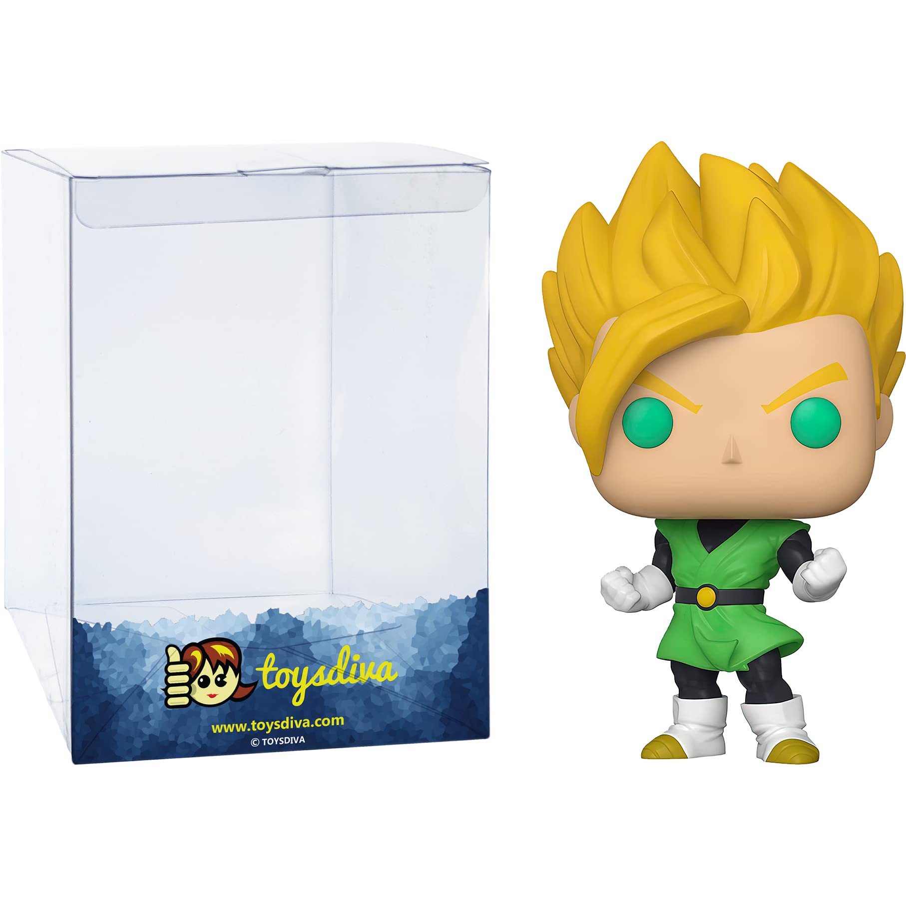 Super Saiyan G o h a n [Glow-in-Dark] (EE Exc): P o p ! Ensemble de figurines d'animation en vinyle avec 1 protecteur graphique compatible ToysDiva (858 - 36711 - B)