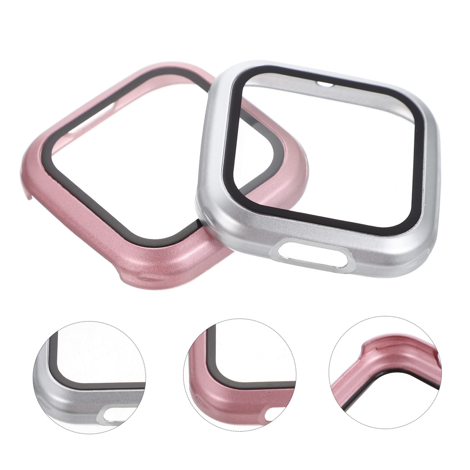 Gatuida 10stücke Schutzgehäuse Für Pc Und Gehärtete Glas-schutzfolie Kratzfest Und Stoßfest Idealer Schutz Für Ihre Smartwatch Roségold
