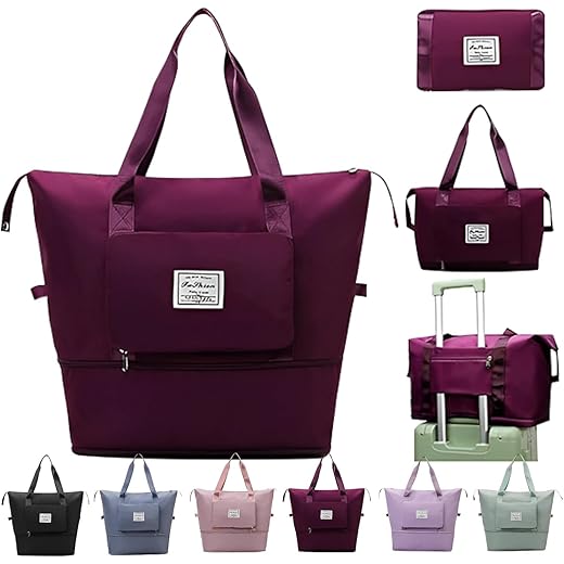 Foldable Travel Duffle Bag - Waterproof Large Capacity