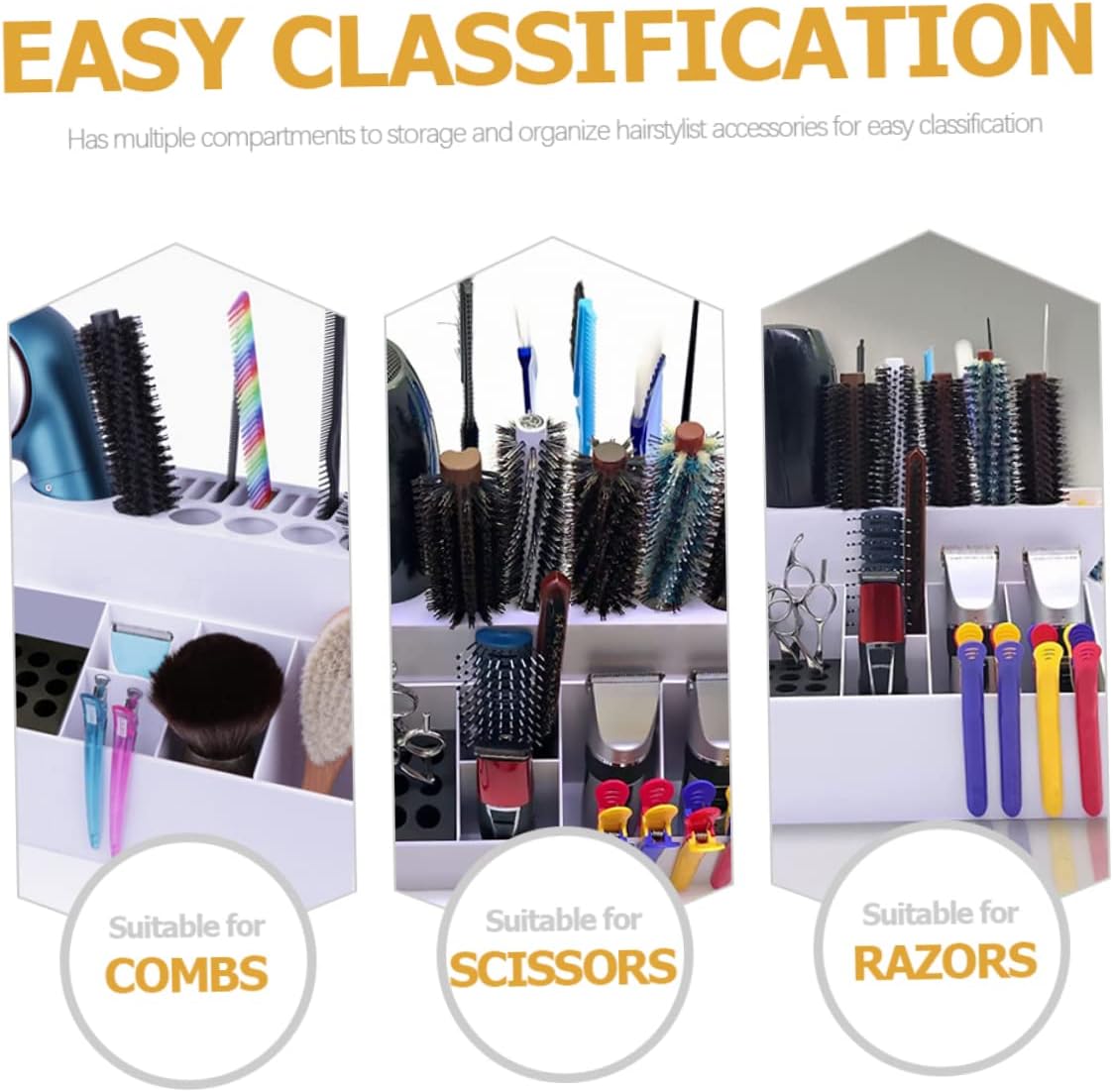 Hair Stylist Scissors Holder Organizer Anti-Slip Design Desktop Storage Tool for Salon Station Hair Dryer and Brush Holder for Professional Use